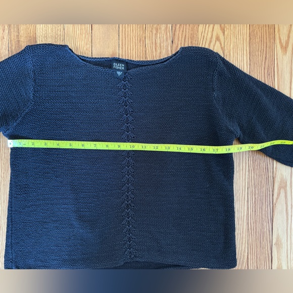 Eileen Fisher Sweater Black Size Small Single Cable Classic Wardrobe Staple - Picture 4 of 7